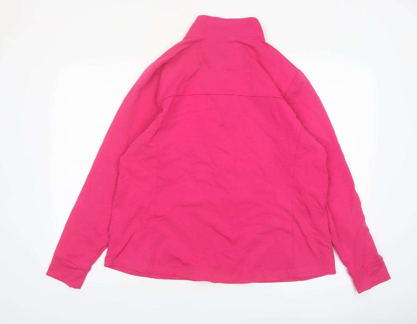Casual Collection Women Pink Cotton Blend Zip Jacket UK 20