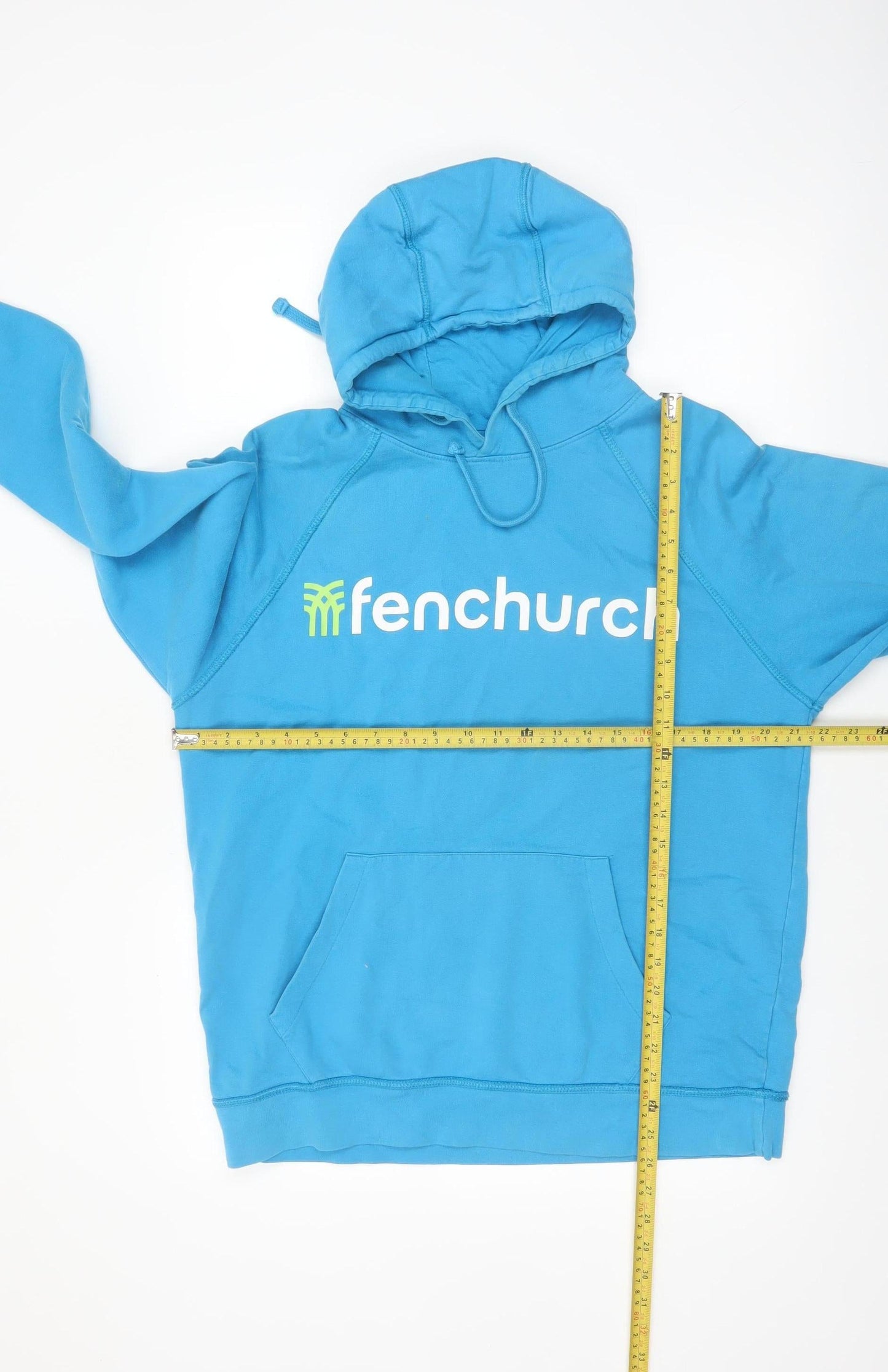Fenchurch Men’s Blue Pullover Hoodie L Logo Cotton Sweatshirt