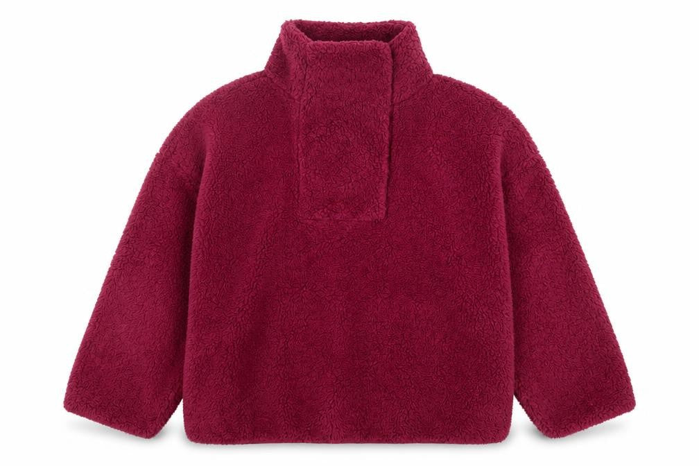 Balance Collection Women's Burgundy Fleece Pullover Sweatshirt Size S