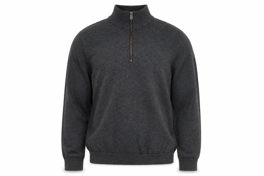 Christian Lacroix Men's Grey Cotton 1/2 Zip Jumper L