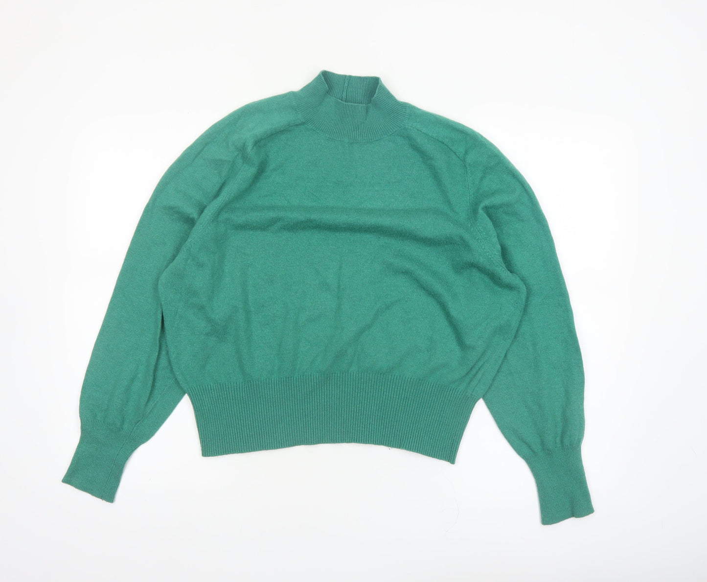 Next Women's Green Mock Neck Wool Blend Pullover Jumper Size 12