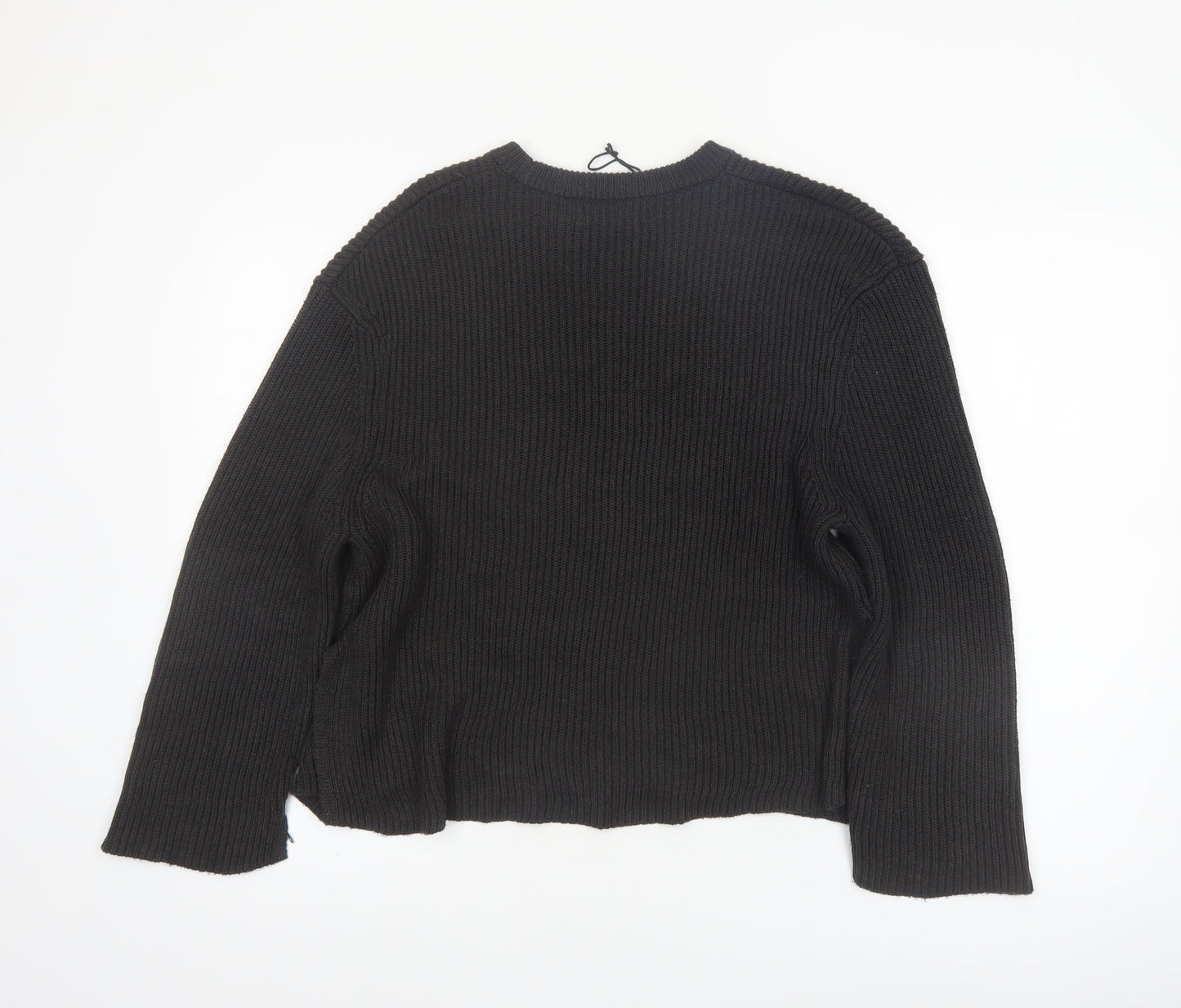 Pull&Bear Women’s Black Chunky Knit Pullover Jumper Size S