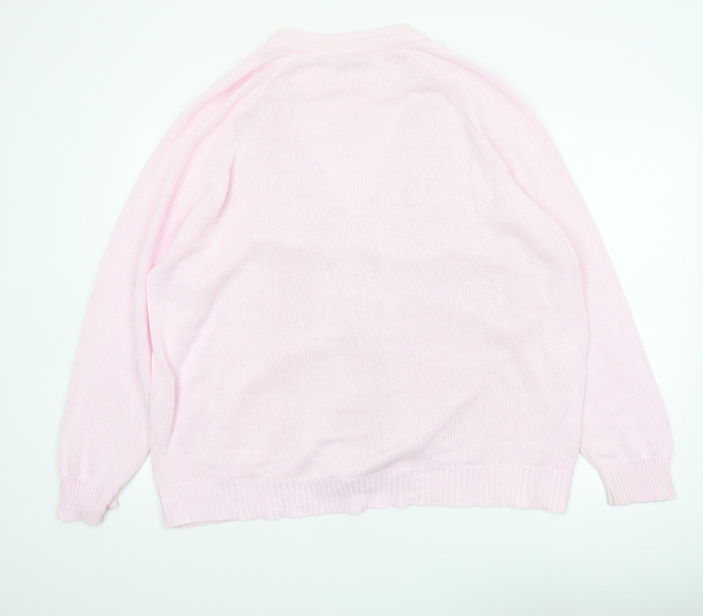 Damart Women’s Pink Cotton V-Neck Cardigan XL