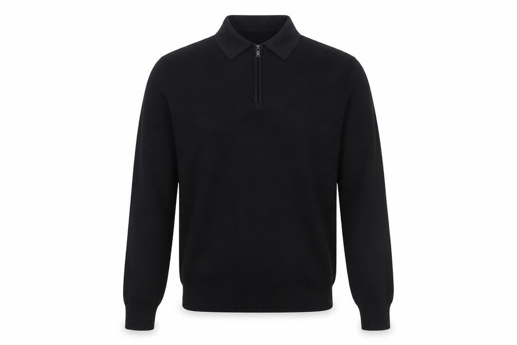River Island Men’s Black Collared Half Zip Jumper Size M