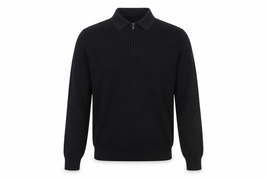 River Island Men’s Black Collared Half Zip Jumper Size M