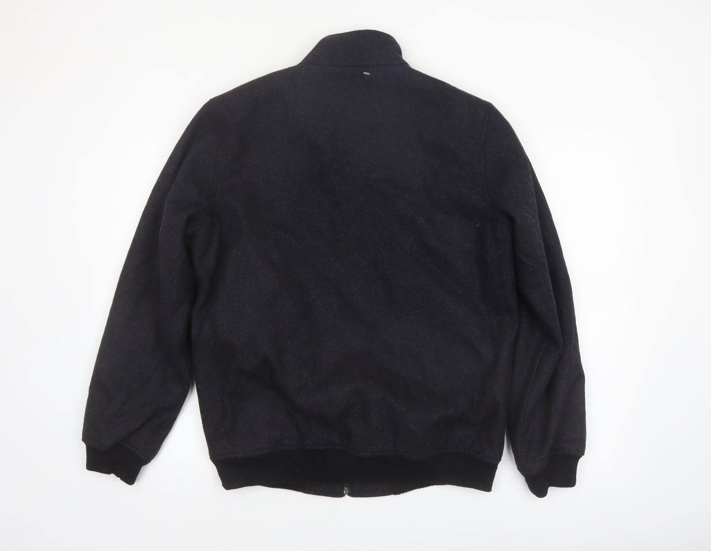 Claiborne Men's Black Wool Blend Bomber Jacket Size S