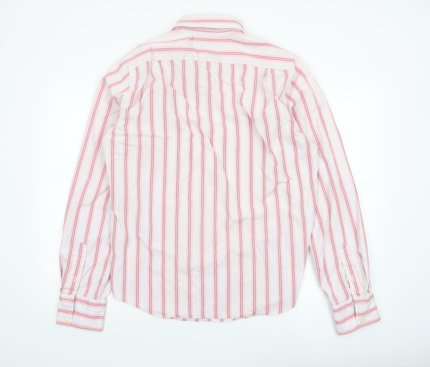 Abercrombie & Fitch Men’s Pink Striped Long Sleeve Cotton Shirt L