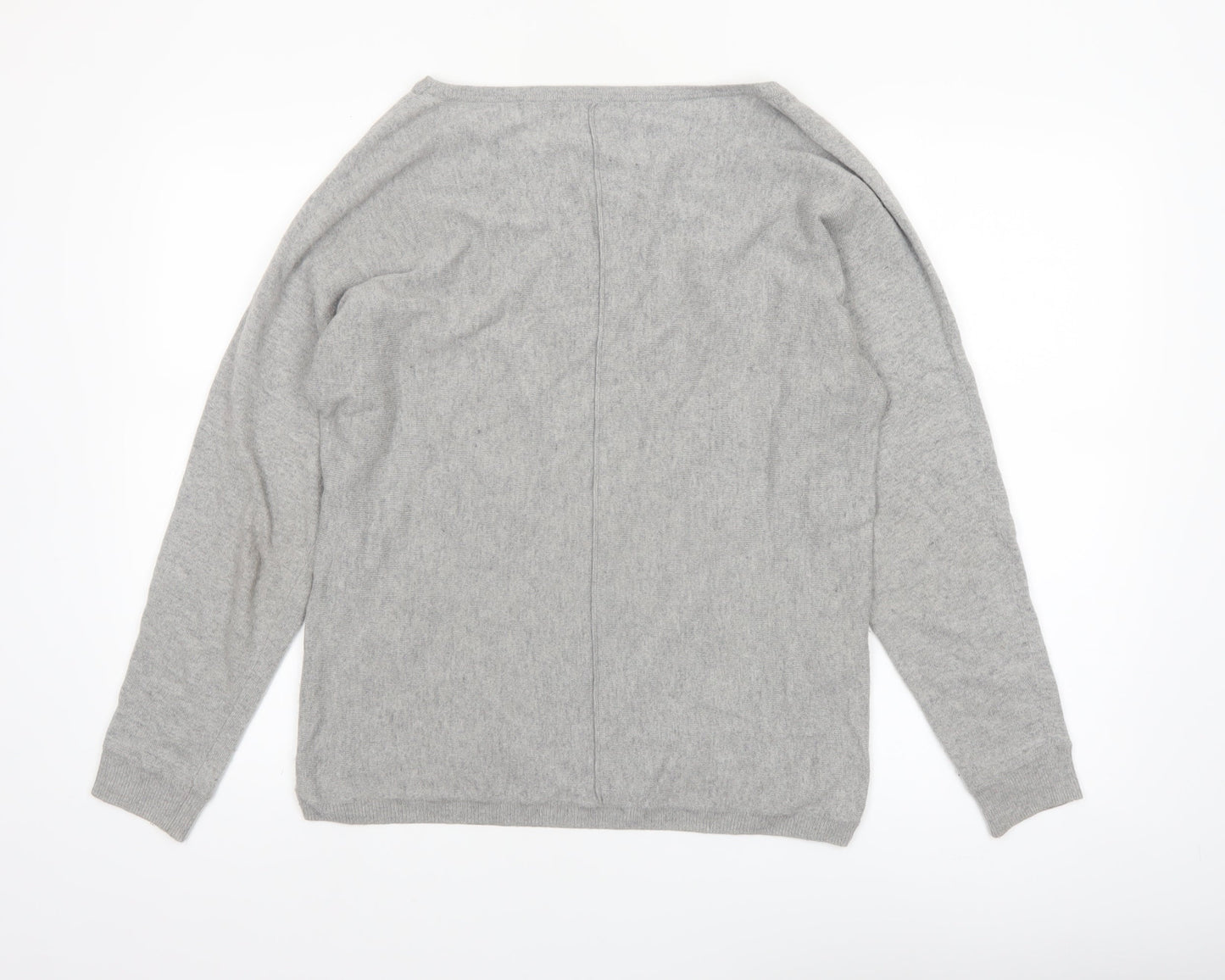 Laura Ashley Women Grey Feather Knit Pullover Jumper Size 10