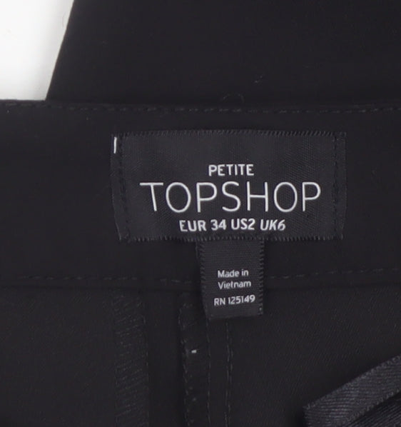 Topshop Petite Black Ankle Slim Trousers Women’s Size 6