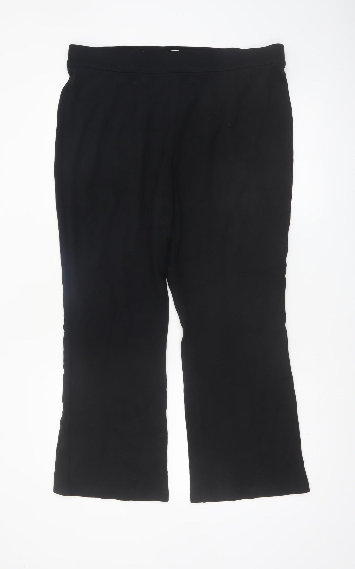 Marks and Spencer Women's Black Size 18 Straight Leg Stretch Trousers