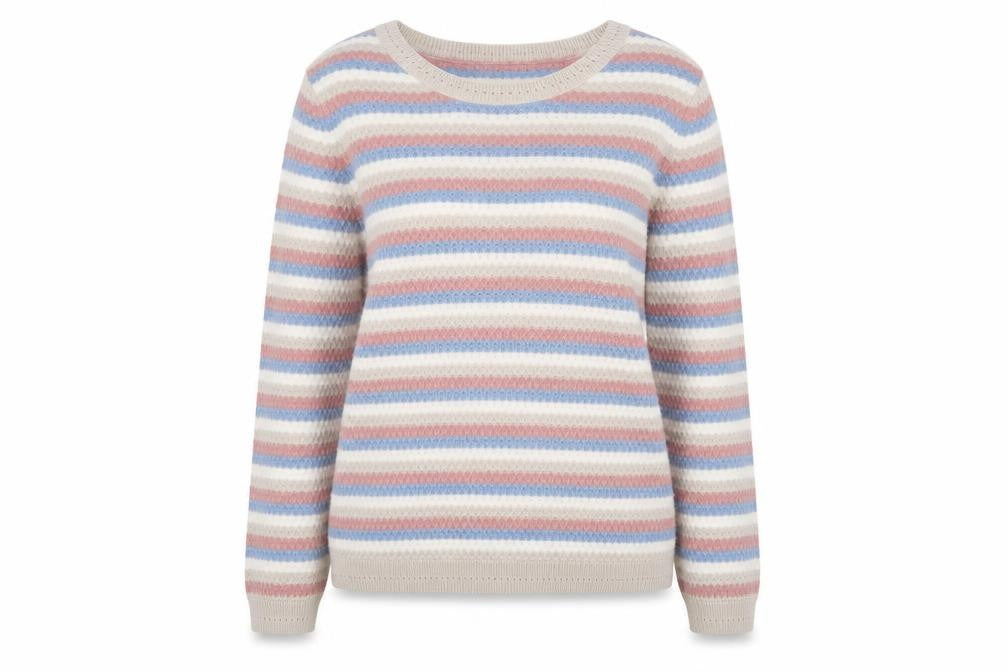 Isle Essentials Women's Multicoloured Striped Acrylic Jumper S 10–12