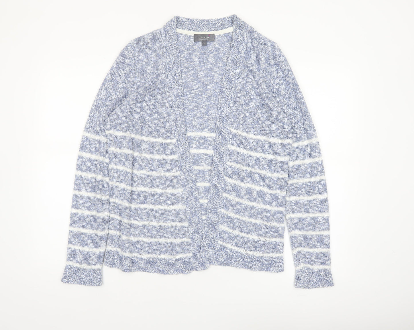 Marks and Spencer Per Una Women’s Blue Striped Open Knit Cardigan Size 14