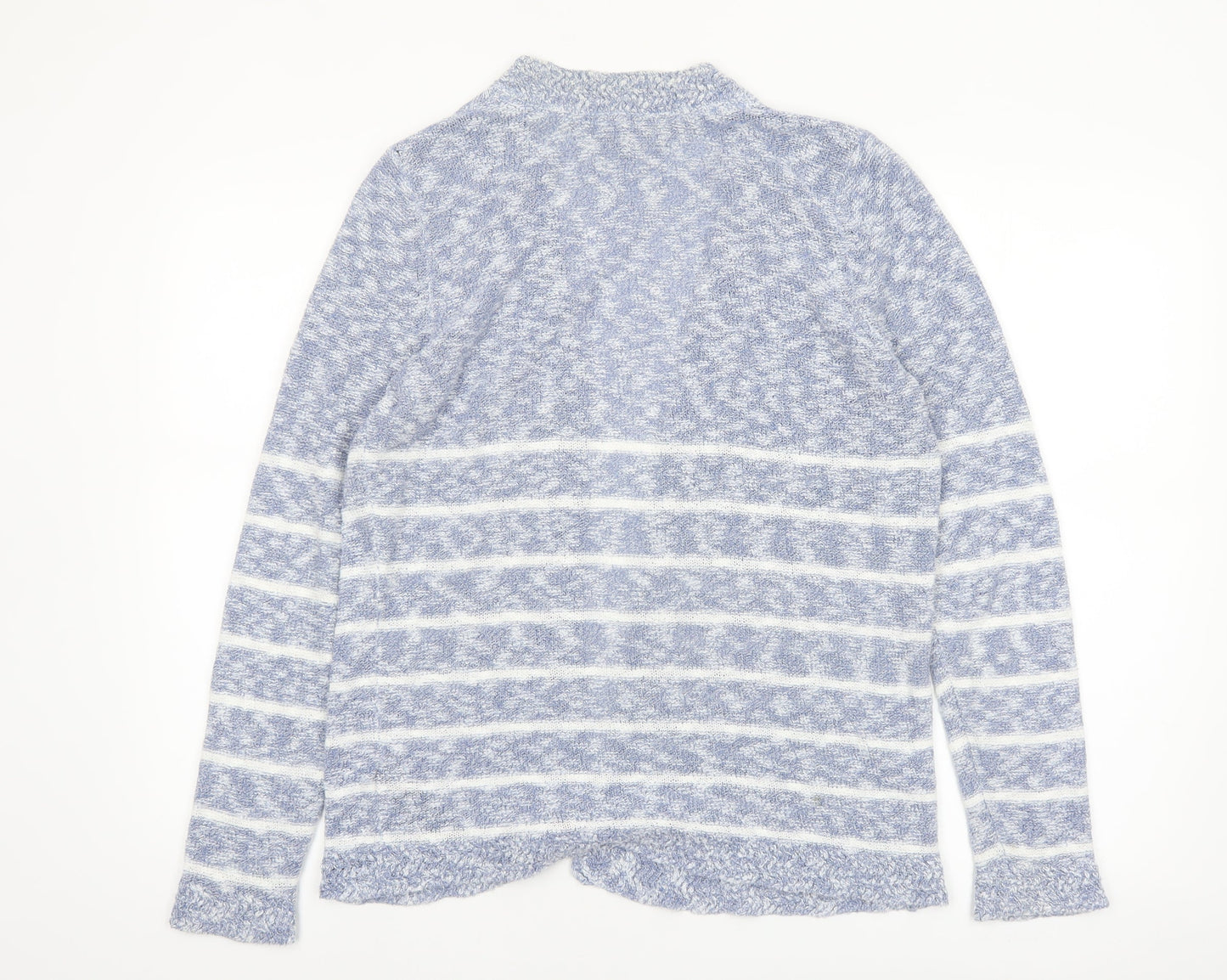 Marks and Spencer Per Una Women’s Blue Striped Open Knit Cardigan Size 14