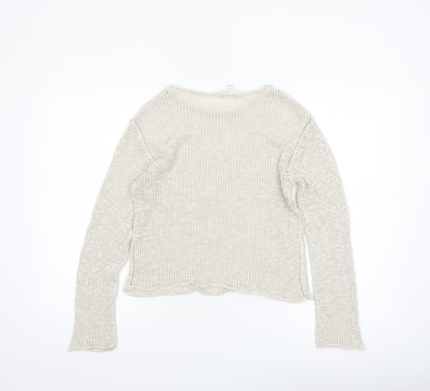 Marks and Spencer Women Beige Long Sleeve Knit Jumper XS
