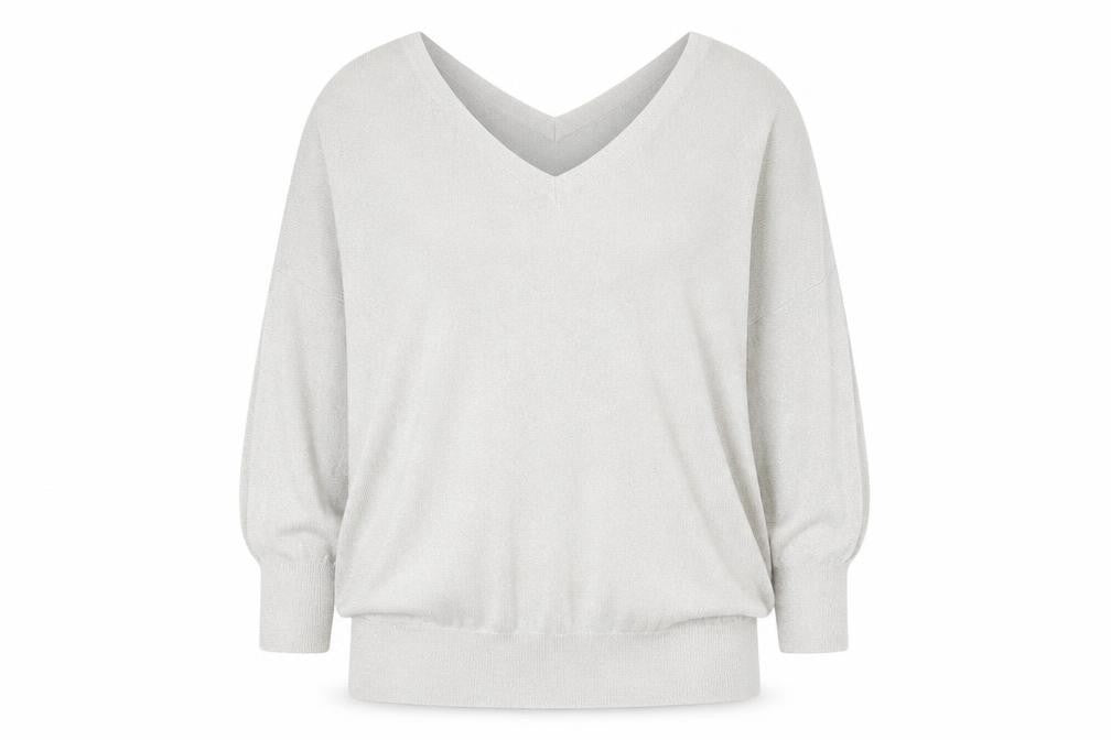 Next Women’s Silver V-Neck Relaxed Fit Jumper Size 20