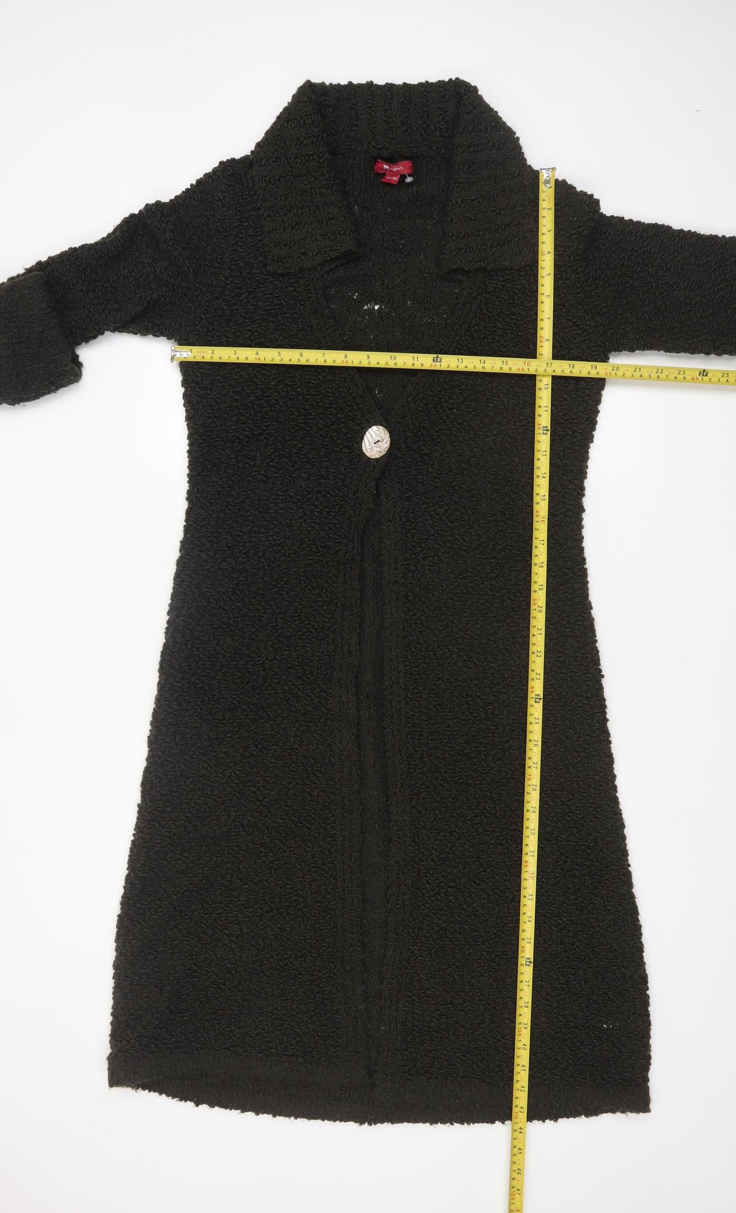 Monsoon Women’s Black Long Cardigan UK 14 Acrylic Wool Knit