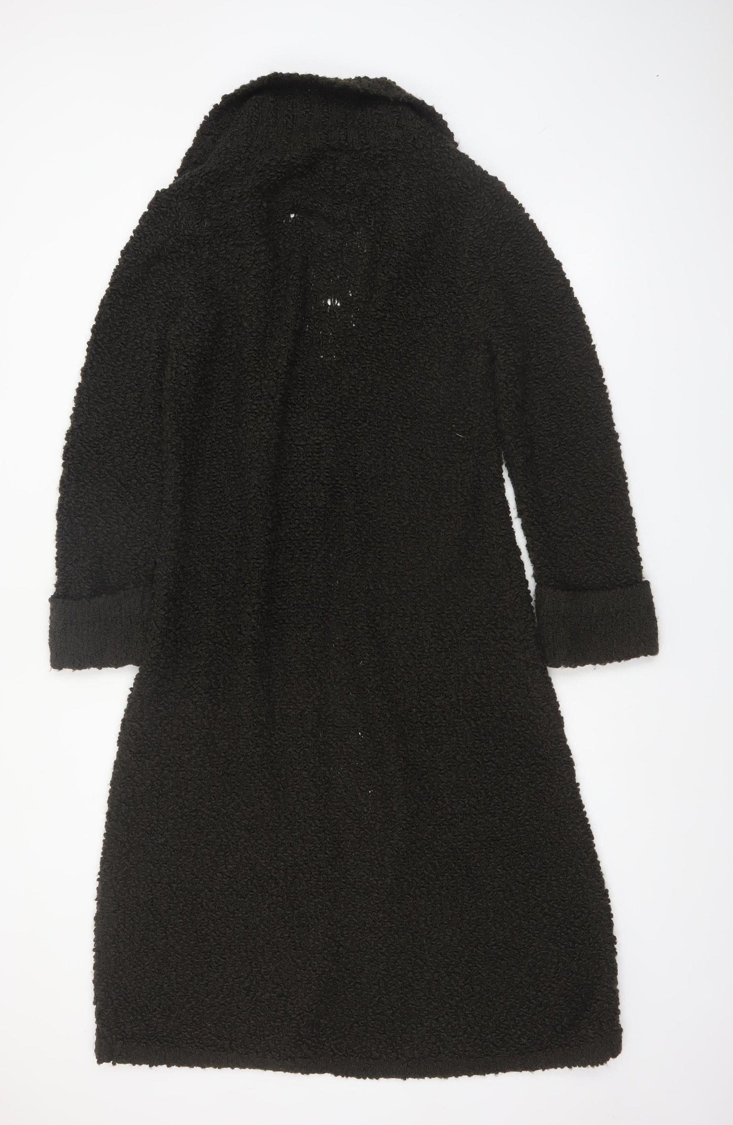 Monsoon Women’s Black Long Cardigan UK 14 Acrylic Wool Knit