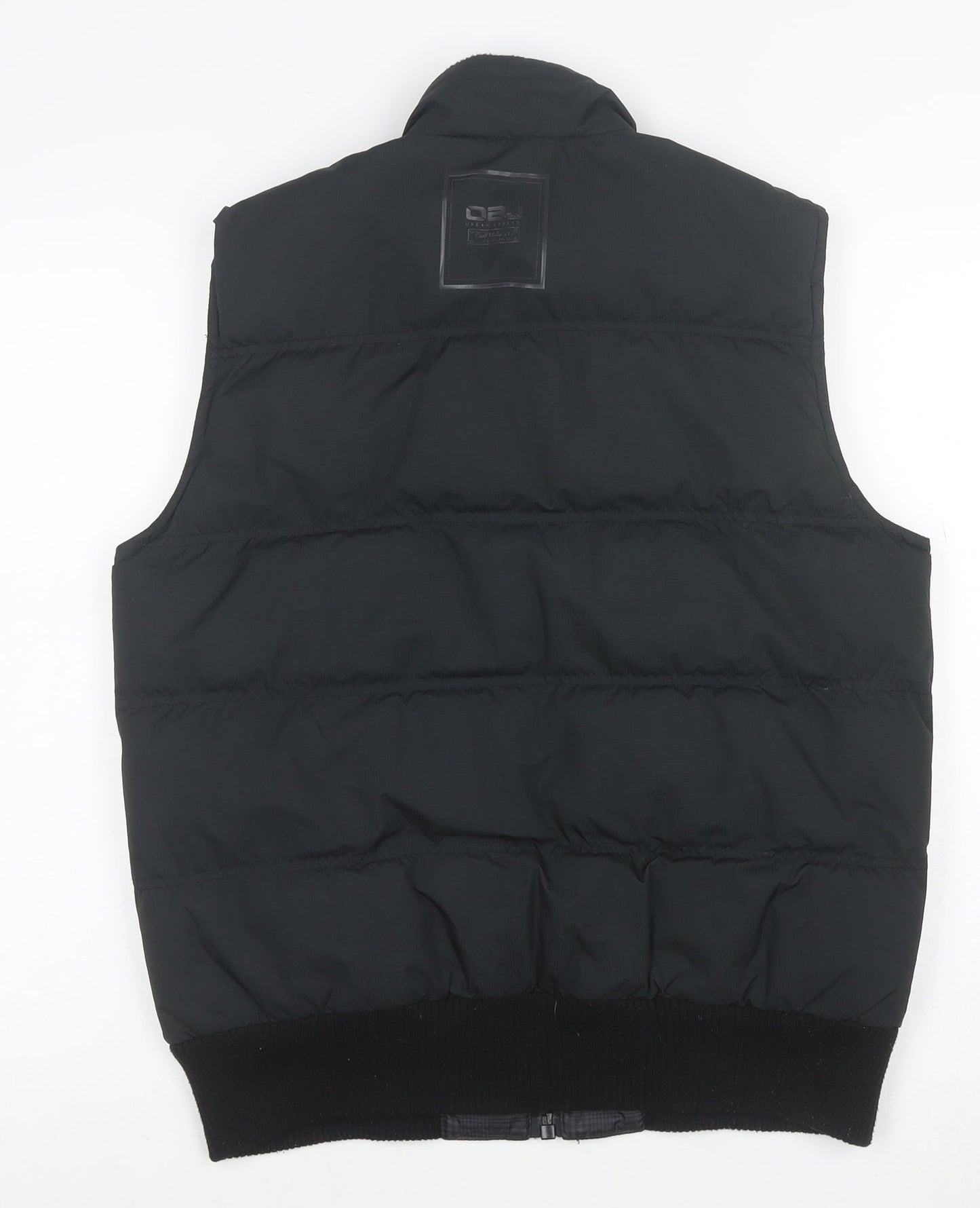 Finest Urban OBJ Men's Black Puffer Waistcoat Gilet M Polyester Zip
