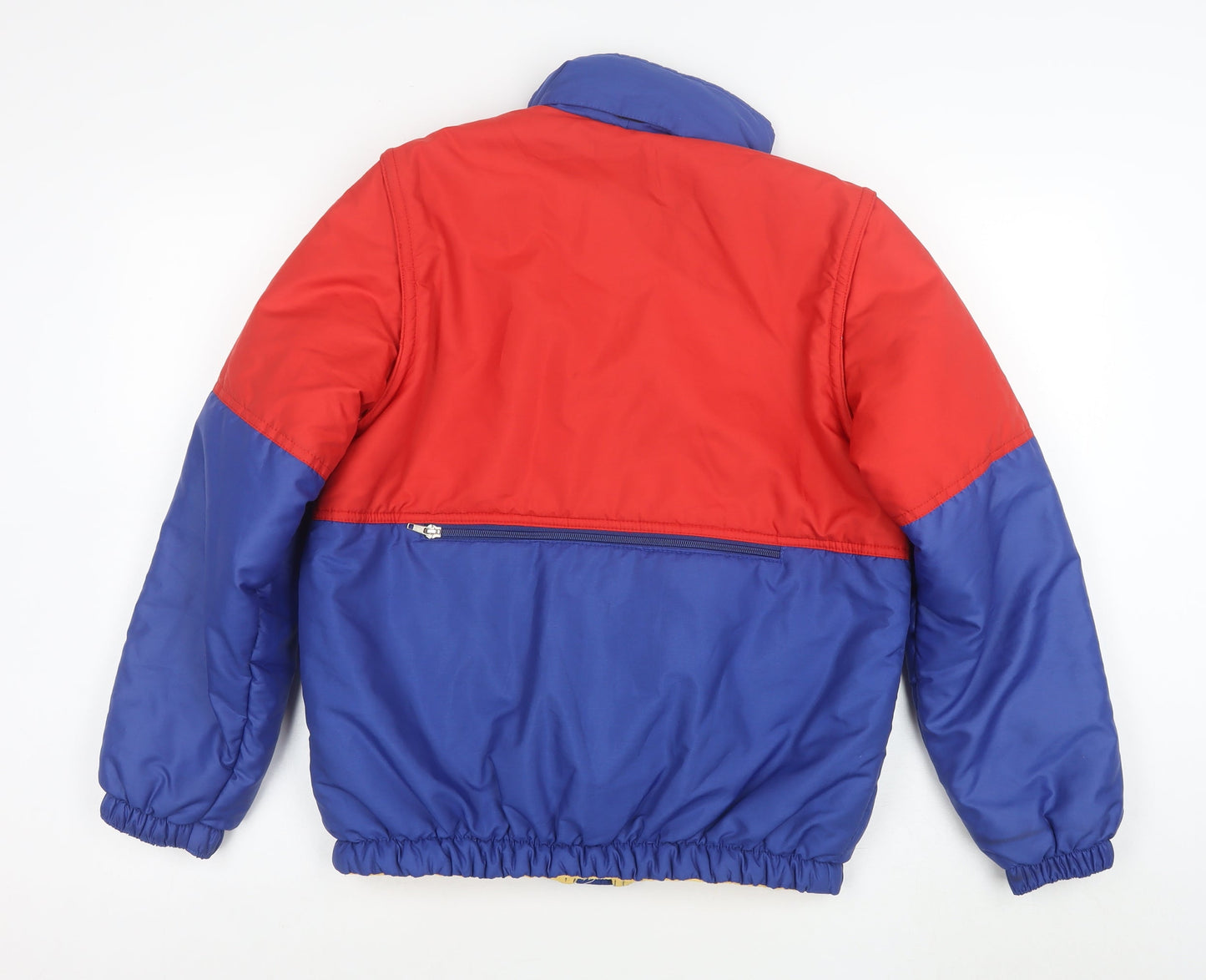Filou Boys Red Blue Colourblock Puffer Jacket 14 Years Winter Lined Zip