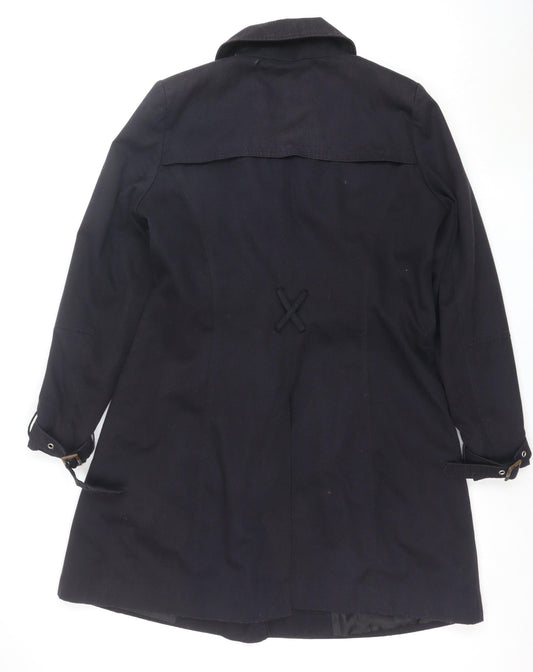 ASOS Womens Black Pea Coat Size 14 Polyester Twill Mid-Length