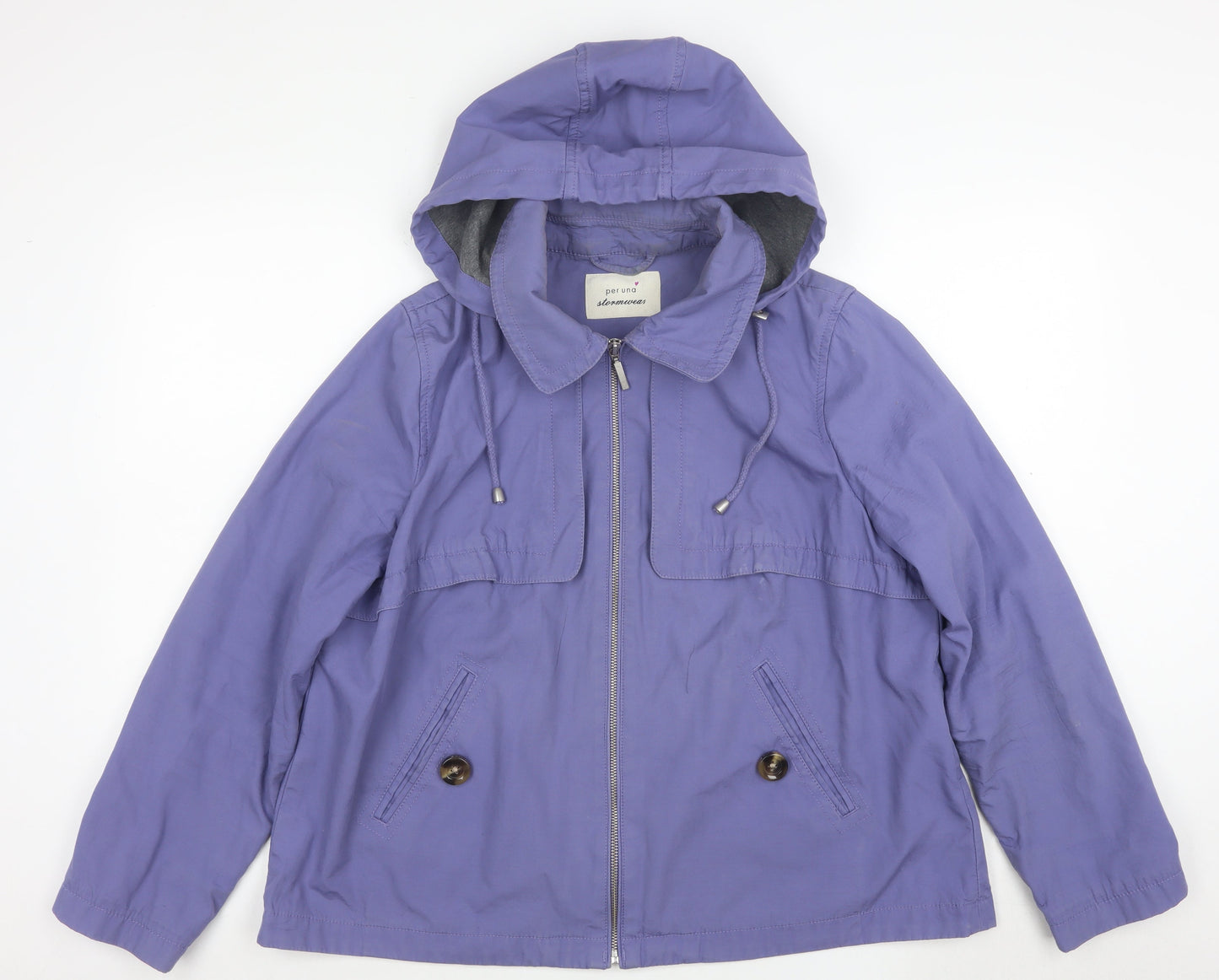 Marks and Spencer Per Una Women Purple Hooded Anorak Jacket Size 16