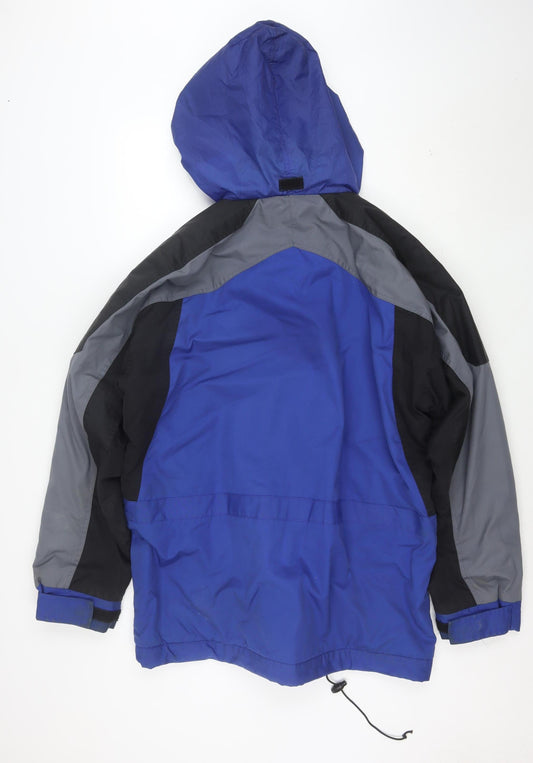 Active Cross Men's Blue L Waterproof Hooded Parka Jacket