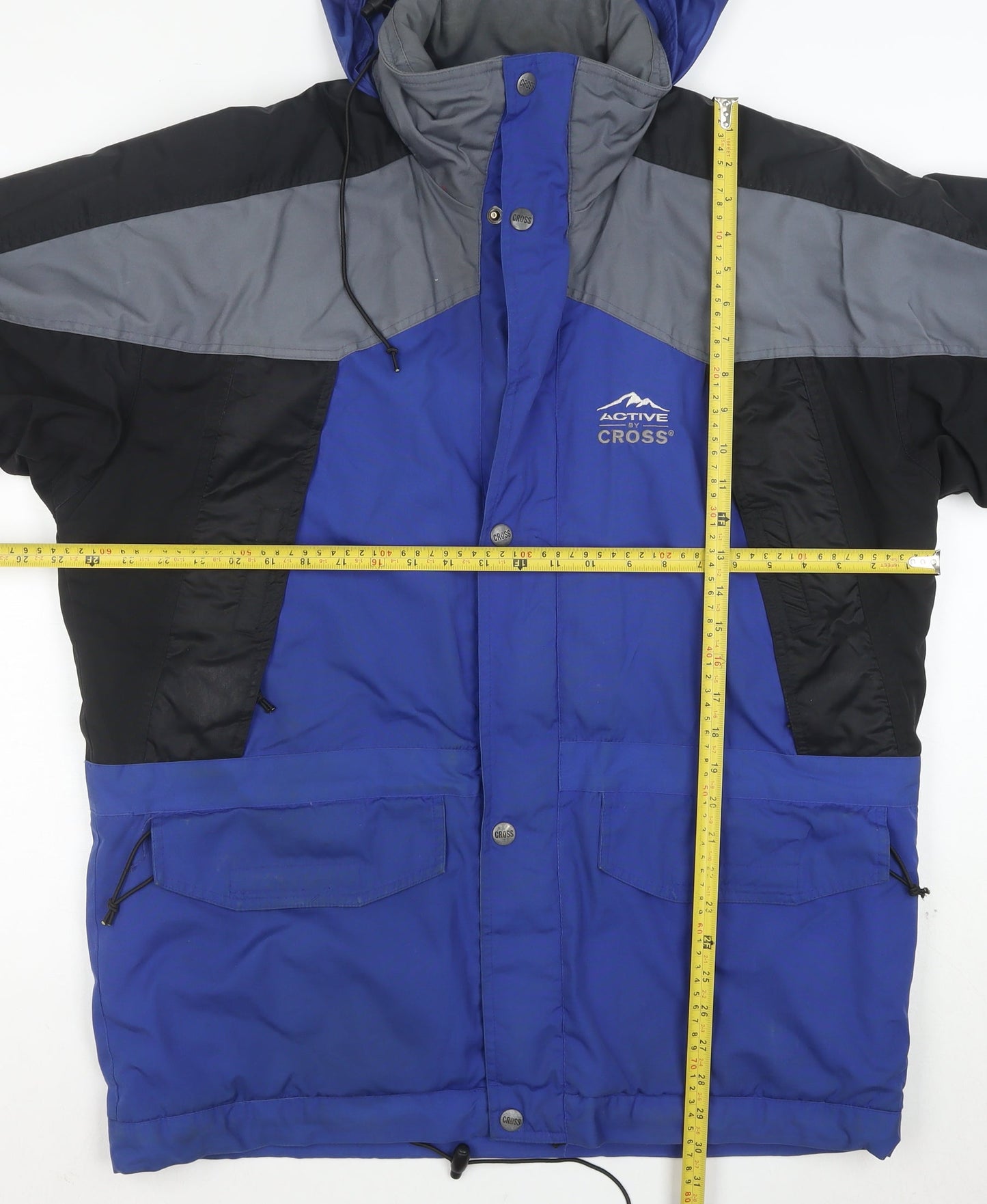 Active Cross Men's Blue L Waterproof Hooded Parka Jacket
