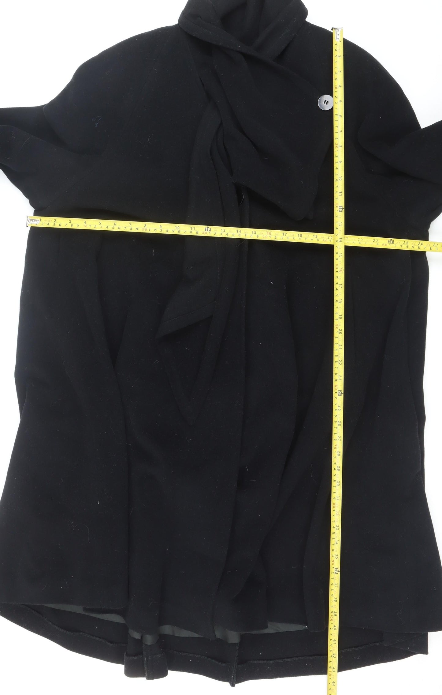Précis Women’s Black Wool Blend Mid-Length Belted Coat M
