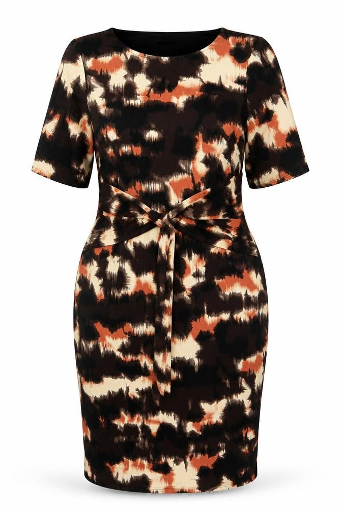 Marks & Spencer Women’s Brown Tie Dye Ruched Bodycon Dress Size 20