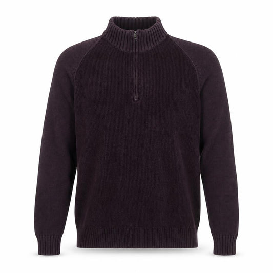 Marks and Spencer Men’s Purple Half Zip Cotton Knit Jumper Size L