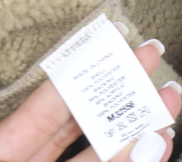 Next Women’s Beige Faux Shearling Lined Zip Jacket Size 8