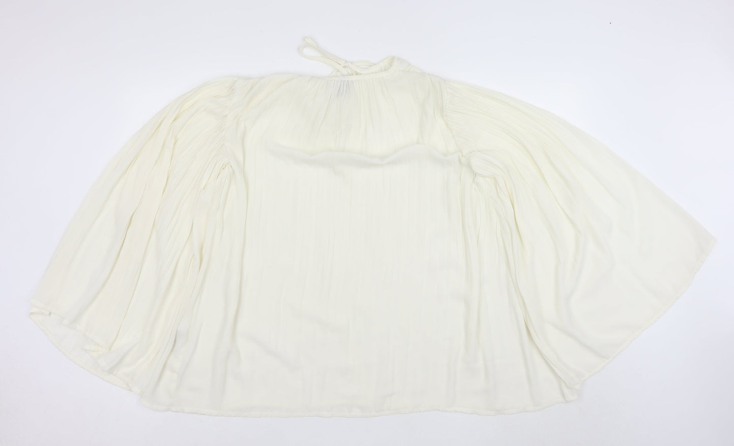 ASOS Women’s Ivory Chiffon Long Sleeve Boho Peasant Blouse Size 4
