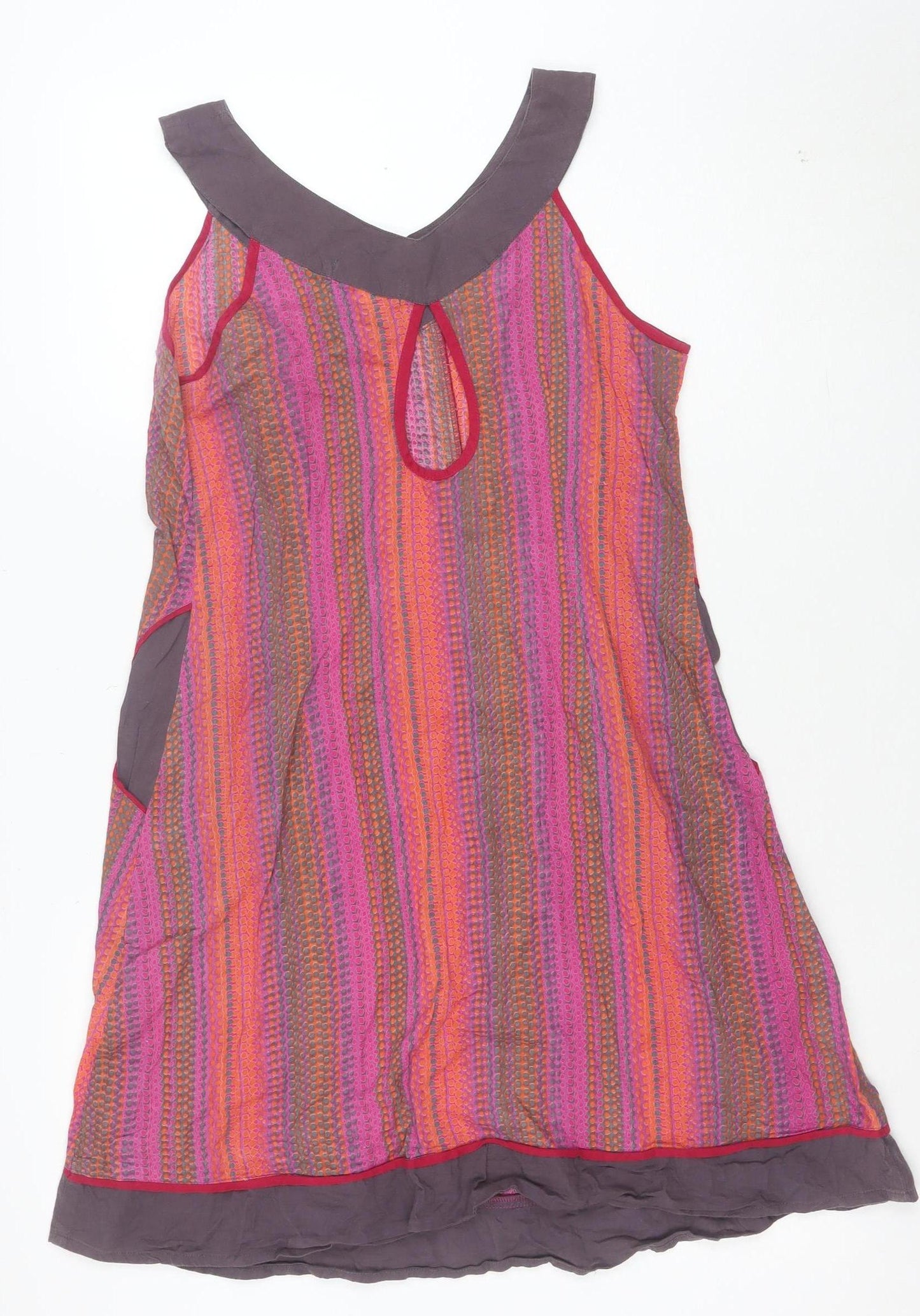 Mangalagiri Women’s Multicoloured A-Line Sleeveless Cotton Dress M