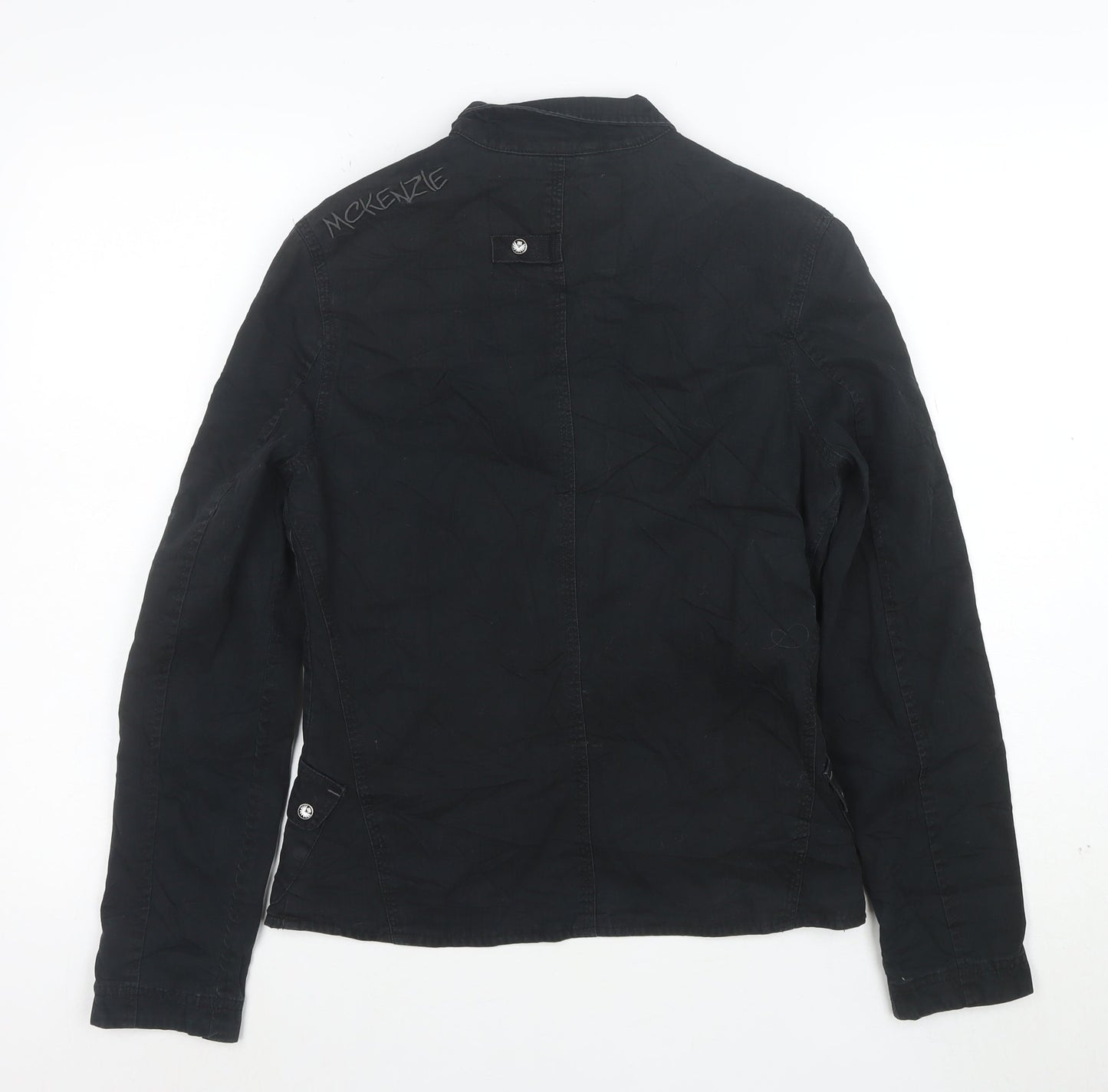 McKenzie Women's Black Embroidered Military Jacket Size 8