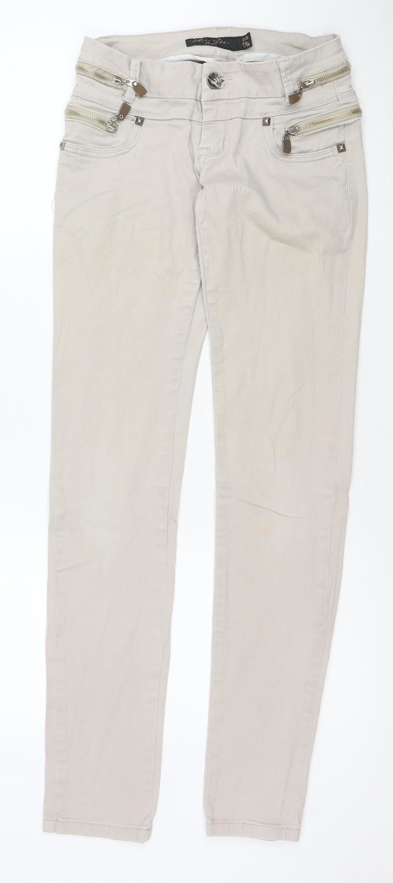 Ace Star Women’s Beige Skinny Jegging Trousers Size S 26W 36L