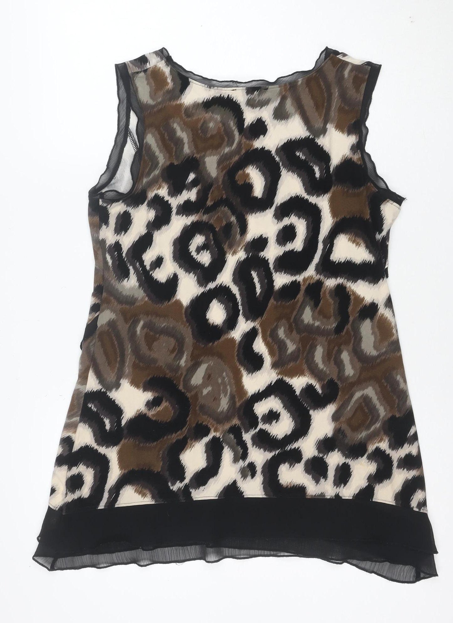 Per Una Women Brown Animal Print Sleeveless A-Line Dress Size 12