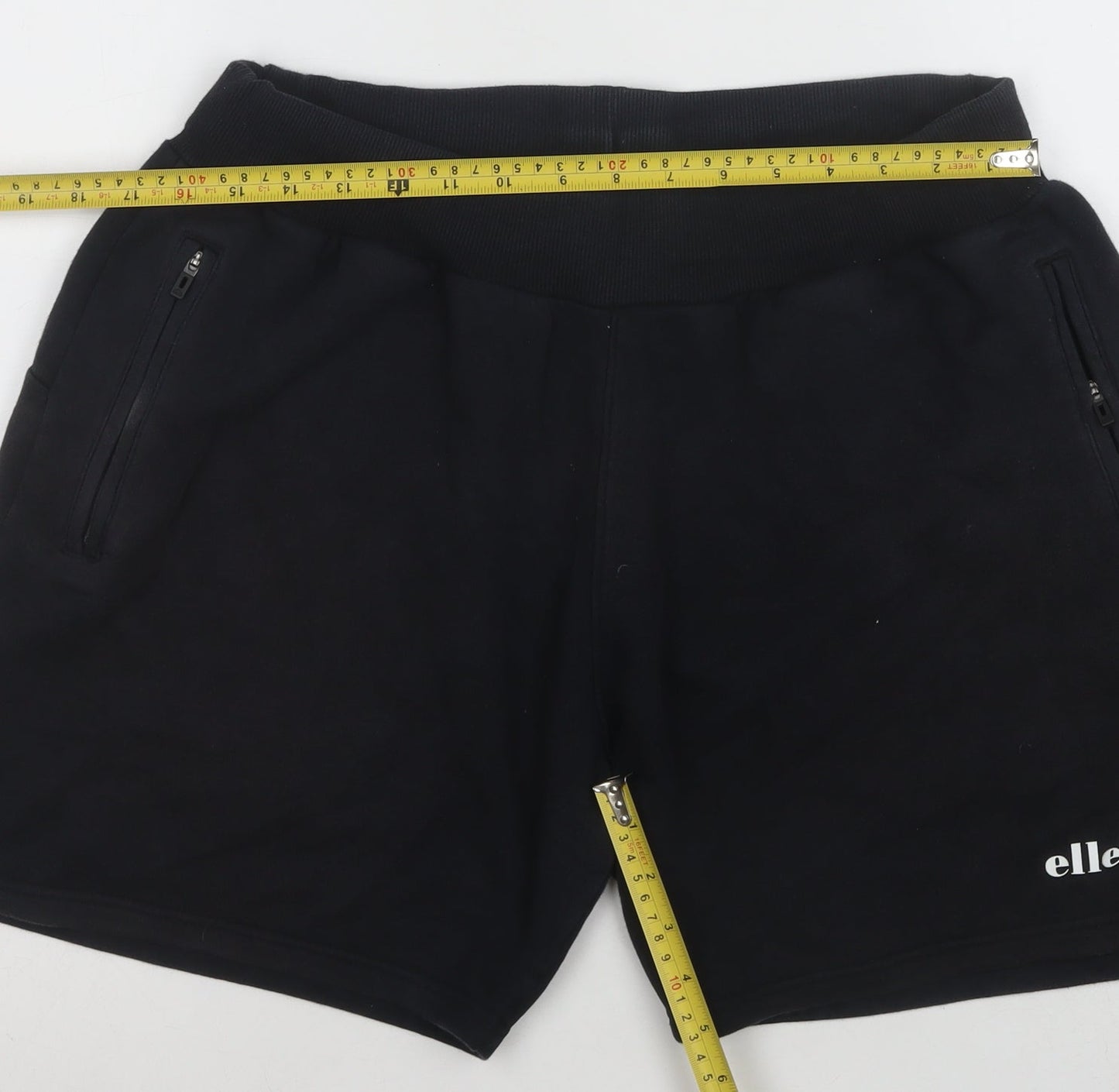 Ellesse Men's Black Fleece Sweat Shorts Size L Regular Fit Activewear