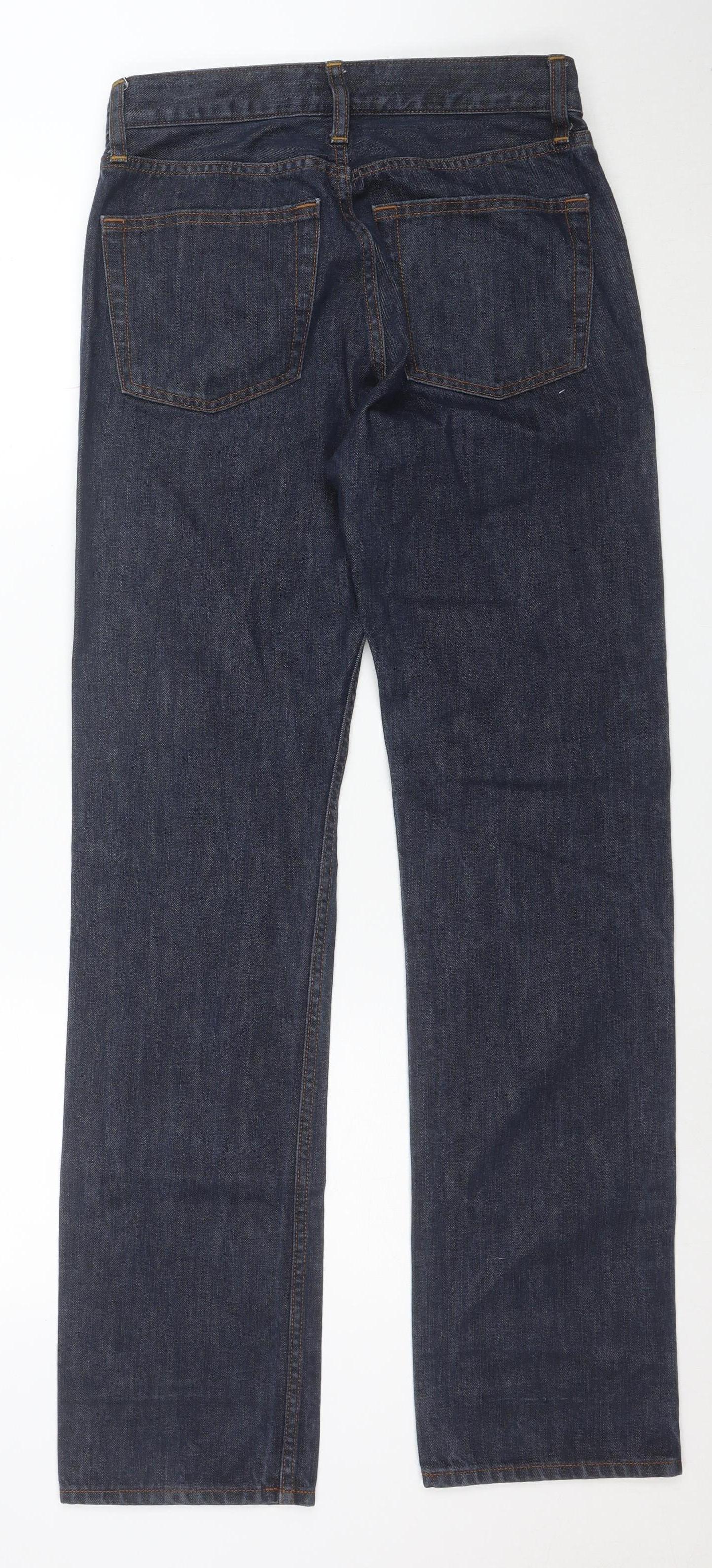 Uniqlo Women Blue Straight Leg Jeans Size 10 Regular Fit Denim