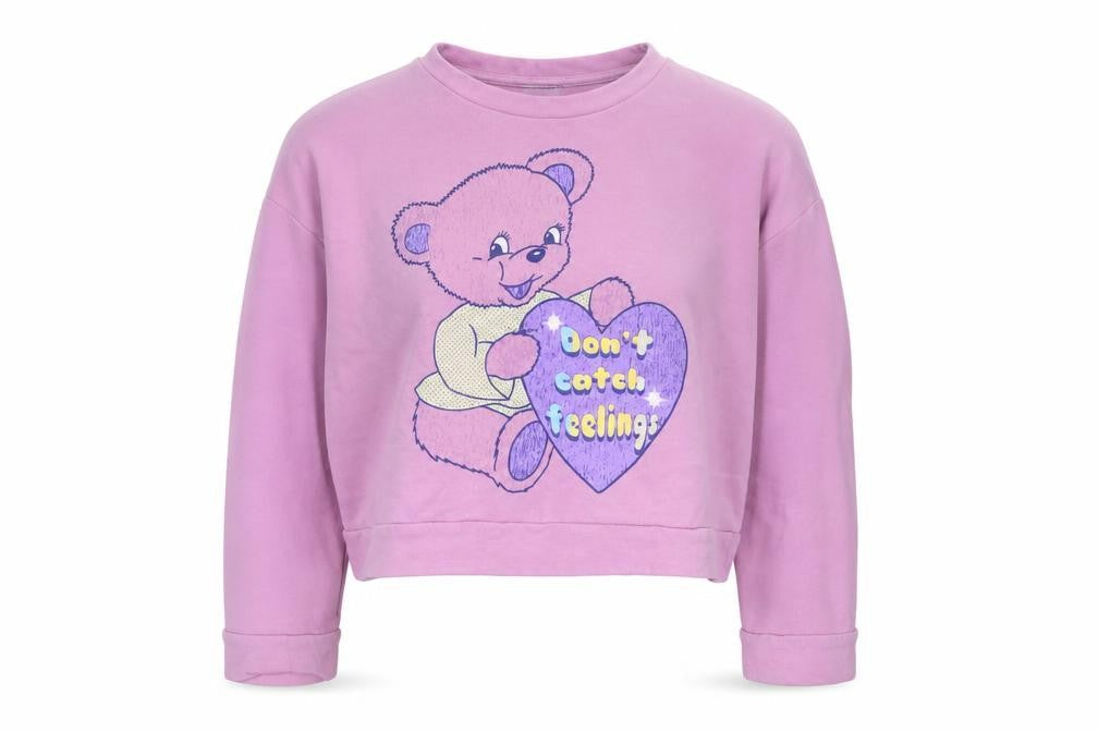 Front view of ASOS Design Women's Pink Cotton Pullover Sweatshirt, size 12