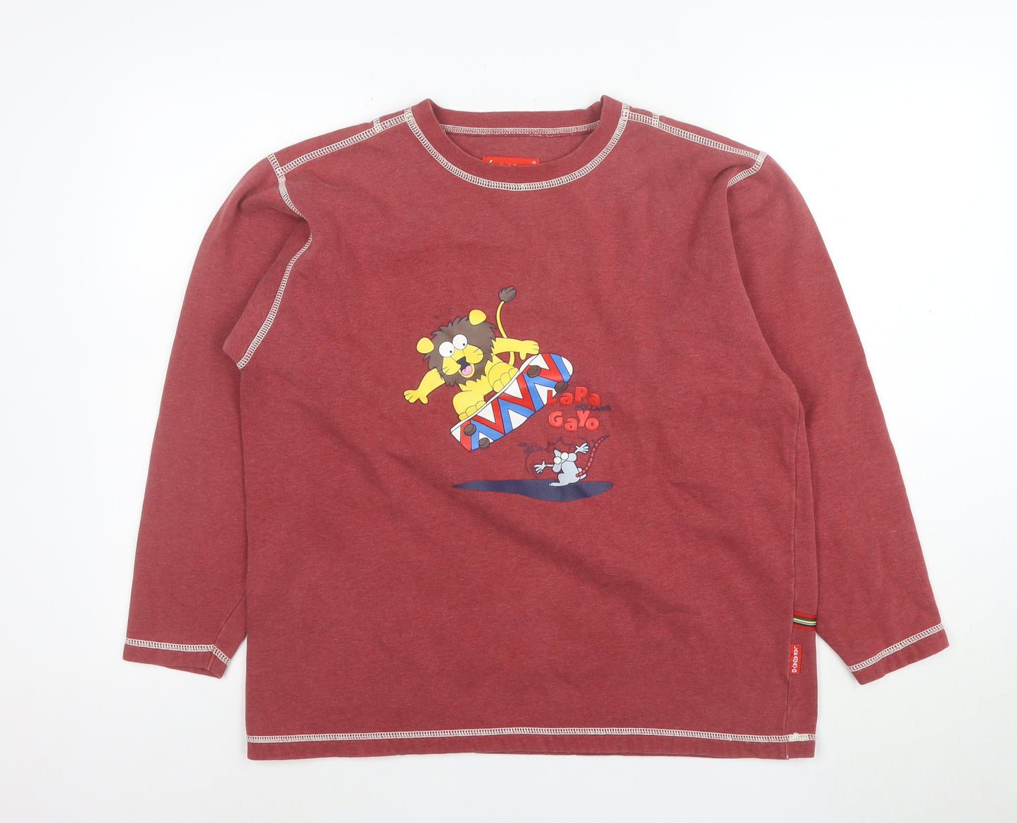 Lapagayo Holland Women's Red Pullover Sweatshirt Size 12 Graphic Print
