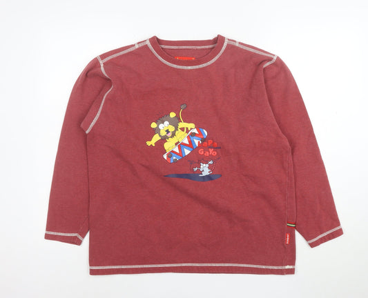 Lapagayo Holland Women's Red Pullover Sweatshirt Size 12 Graphic Print