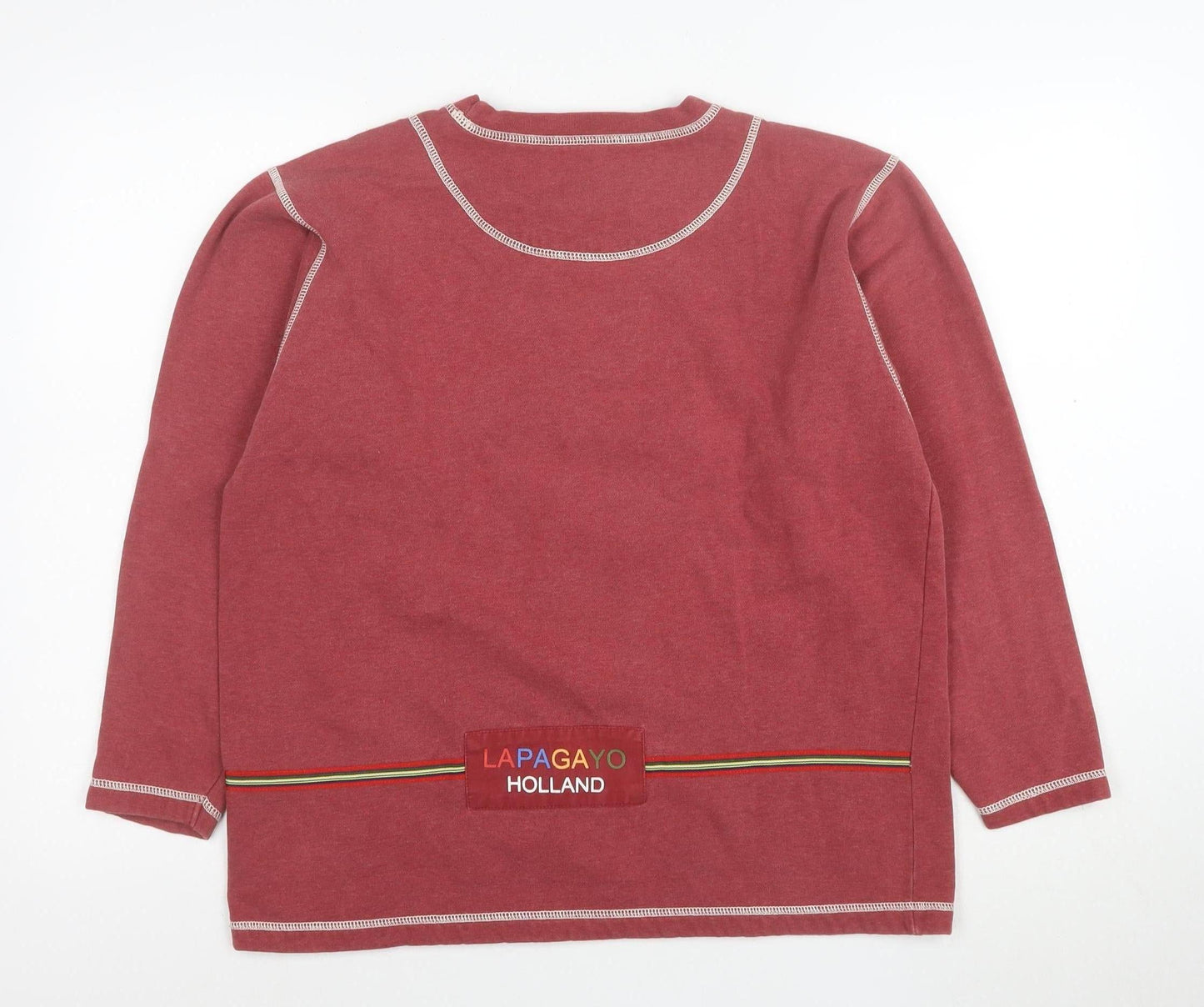Lapagayo Holland Women's Red Pullover Sweatshirt Size 12 Graphic Print