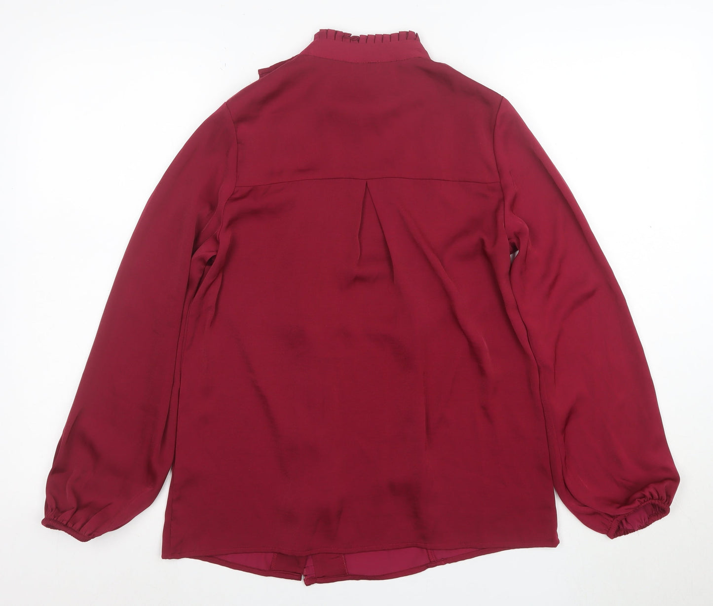Monsoon Womens Red Long Sleeve Ruffle Button Blouse Size 8