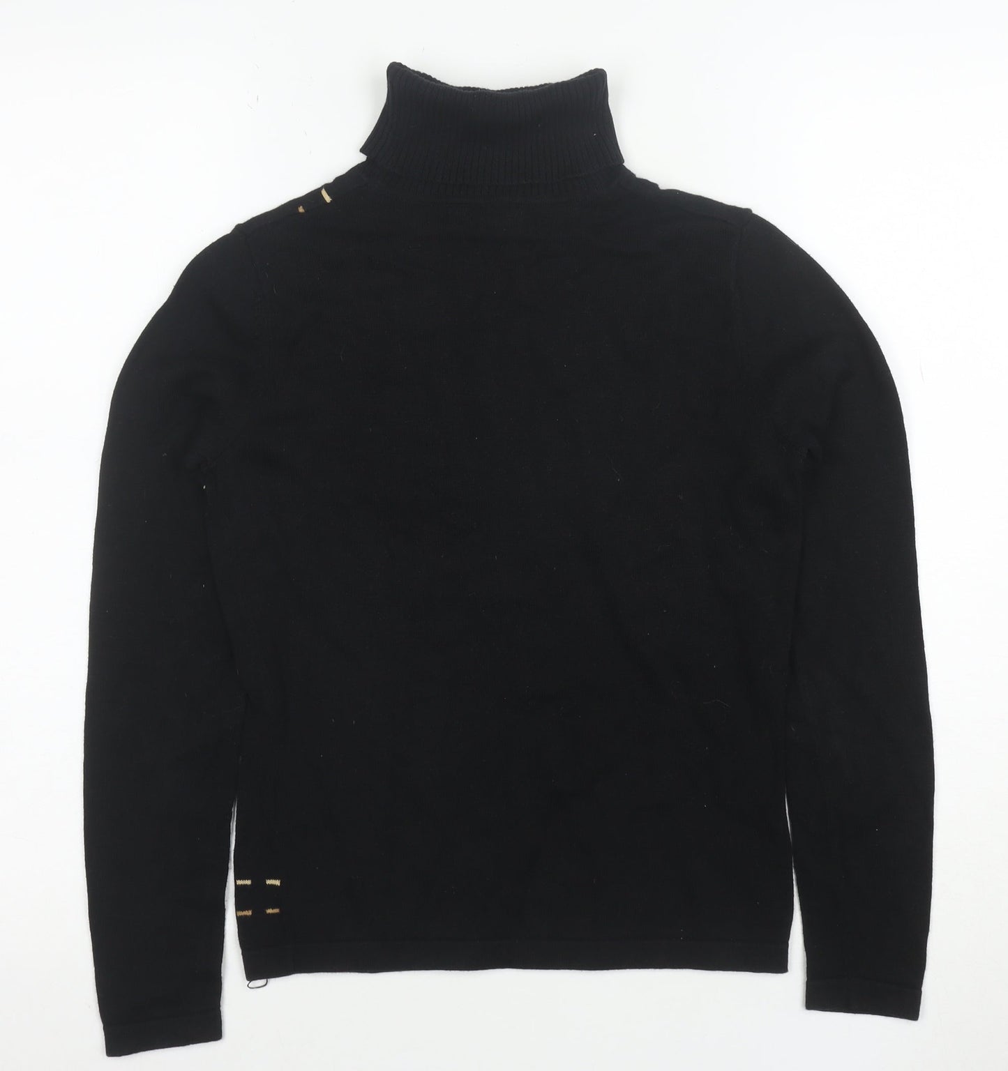 Mexx Women's Black Roll Neck Jumper Size S 100% Cotton