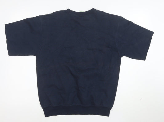 Champion Women's Blue Eco Fleece Columbia Short Sleeve Sweatshirt Size S