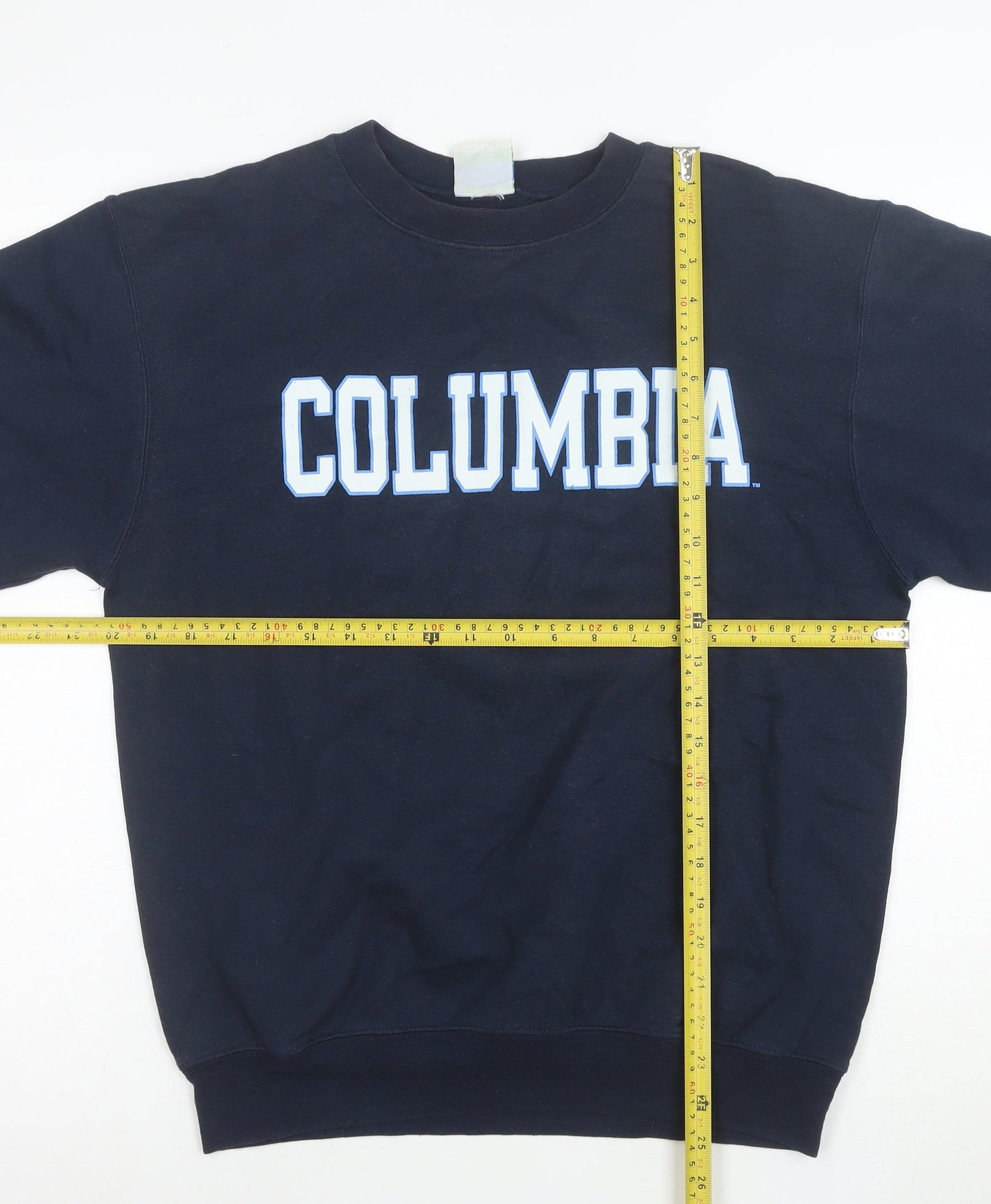 Champion Women's Blue Eco Fleece Columbia Short Sleeve Sweatshirt Size S