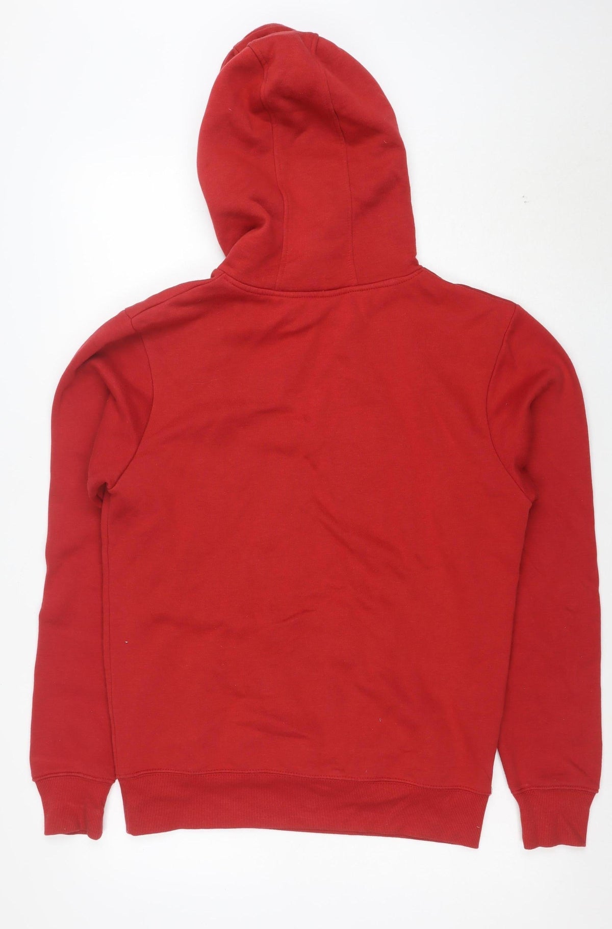 Back view of The Simpsons Men's Red Pullover Hoodie S Homer Graphic Fleece