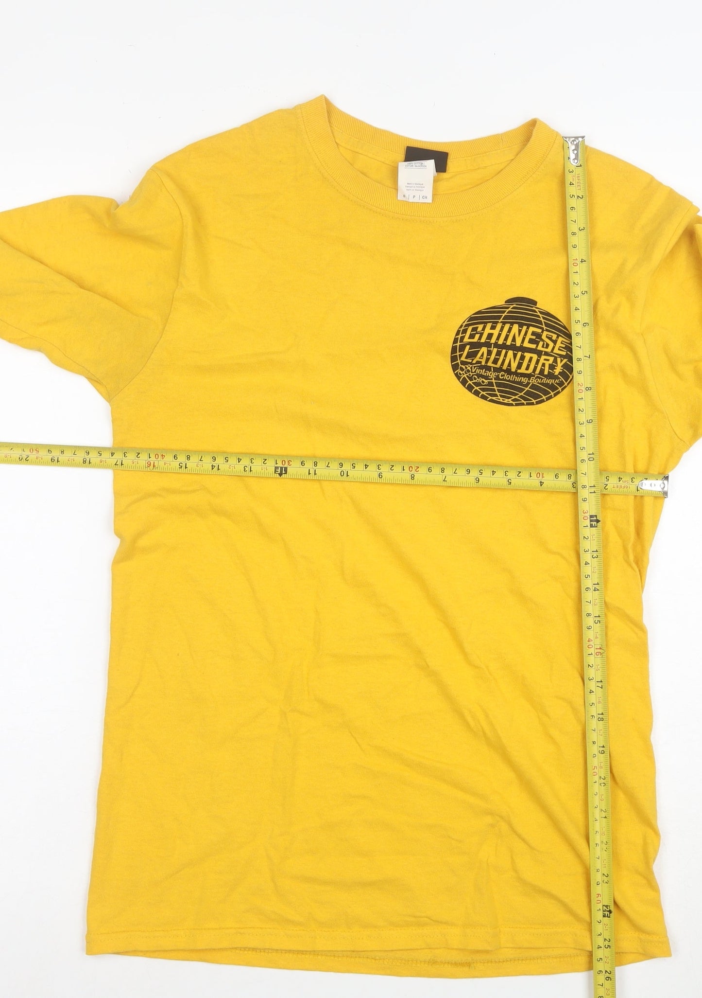 Chinese Laundry Men's Yellow Long Sleeve Cotton T-Shirt Size S