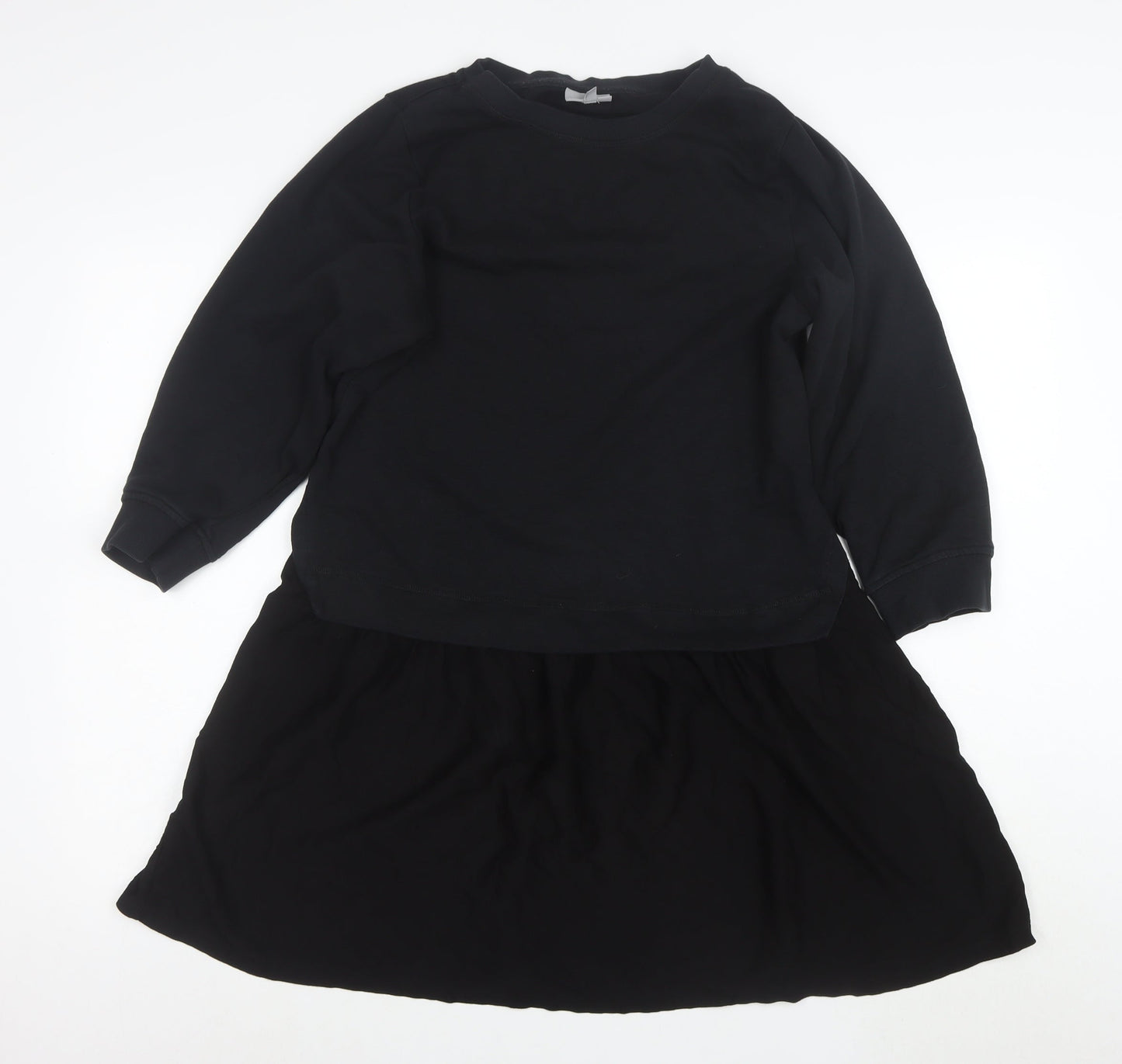 Oliver Bonas Womens Black Size 10 Long Sleeve Sweatshirt Dress