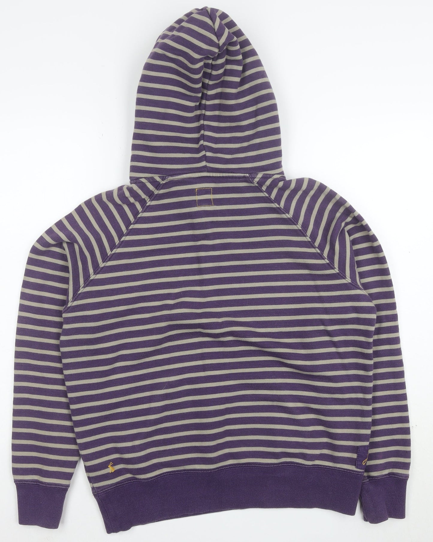 Joules Womens Purple Beige Stripe Pullover Hoodie Size 14 Cotton